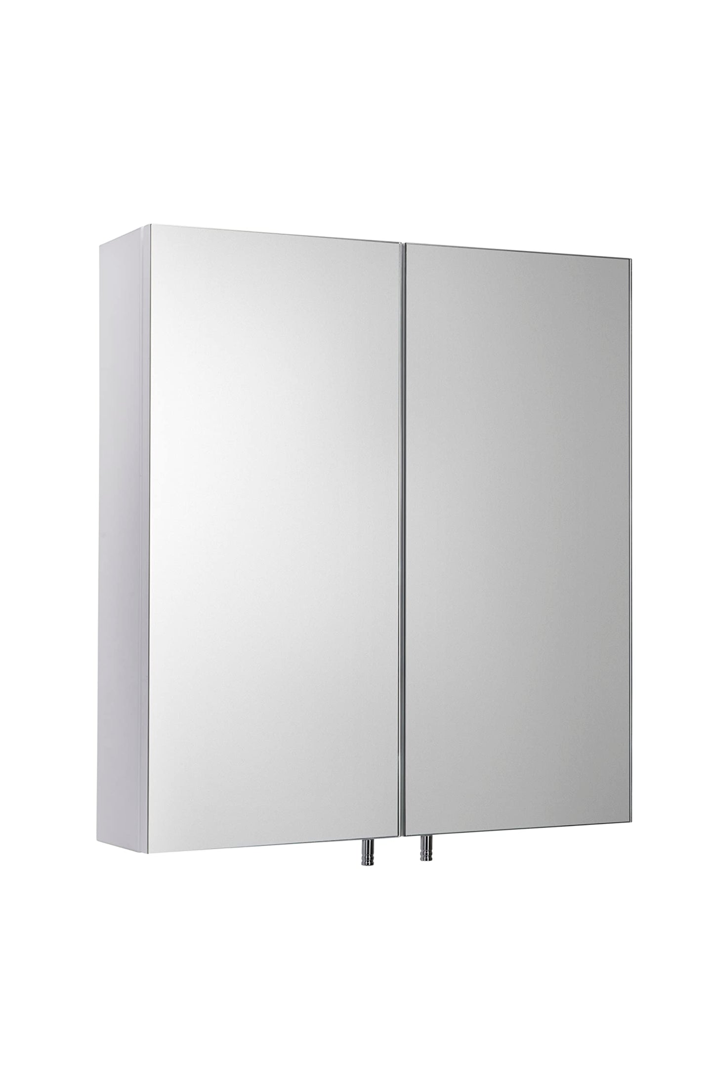 Croydex Cullen Double Door White Steel Bathroom Mirror Cabinet, Smudge-Free Pin Handles, Adjustable Internal Shelf, Easy & Quick Installation,