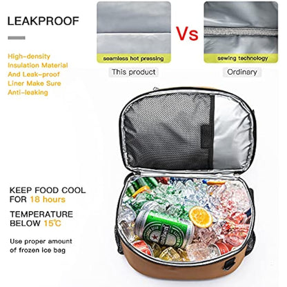 TUGUAN Insulated Cooler Backpack 28L Leakproof Cool Bag Rucksack Double Deck Bottom Thermal Compartment Picnic Backpack for Lunch, Beach, Camping