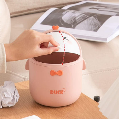 TOGHPUW Desk Bin, Mini Trash, Cute Small Waste Bin, Deskbin with Lid, Suitable For Office, Bedroom, Children'S Room (pink)