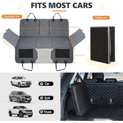 ANOSOSPECIAL Back Seat Extender,Dog Car Seat Cover,Waterproof Pet Hammock Travel Bed,Durable Camping Air Mattress,Non Inflatable Car Bed Mattress Easy Clean for SUV Truck (Grey)