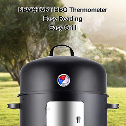 NEWSTART BBQ Thermometer Gauge - Charcoal Grill Pit Smoker Temp Gauge Grill Thermomete, Stainless Steel, 2 Pack