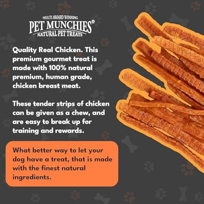 Pet Munchies Chicken Strips Dog Treats, Value Pack Dog Chews with Natural Real Meat, Low in Fat and High in Protein 320 g (Pack of 1), Clear