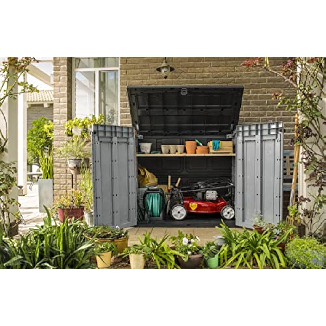 Keter Store It Out Pro Outdoor Garden Furniture Storage Shed Grey| Fade Free | All Weather Resistant | Safe and Secure | Zero Maintenance | 5 year Warranty
