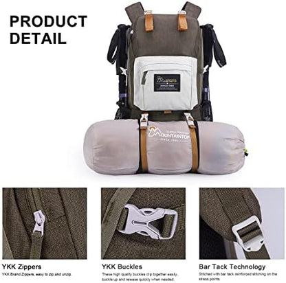 MOUNTAINTOP 40L Hiking Backpack Water Resistant Mens Women Rucksack for Trekking, Traveling, Camping, Cycling, Climbing