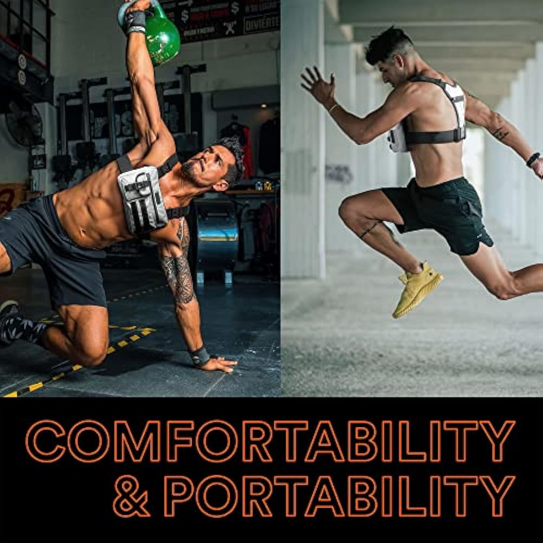 Fitdom Tactical Inspired Sports Utility Chest Pack. Chest Bag for Men with Built-in Phone Holder. This EDC Rig Pouch Vest is Perfect for Workouts, Cycling & Hiking, White, Vest Fit