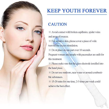 High Frequency Facial Wand Machine, ‎FAZJEUNE 5 in 1 Portable Handheld Face Massager Skin Care Device Tightening Machine Set Acne Spot Treatment Reducing Puffy Eyes Wrinkles Dark Circles Freckle