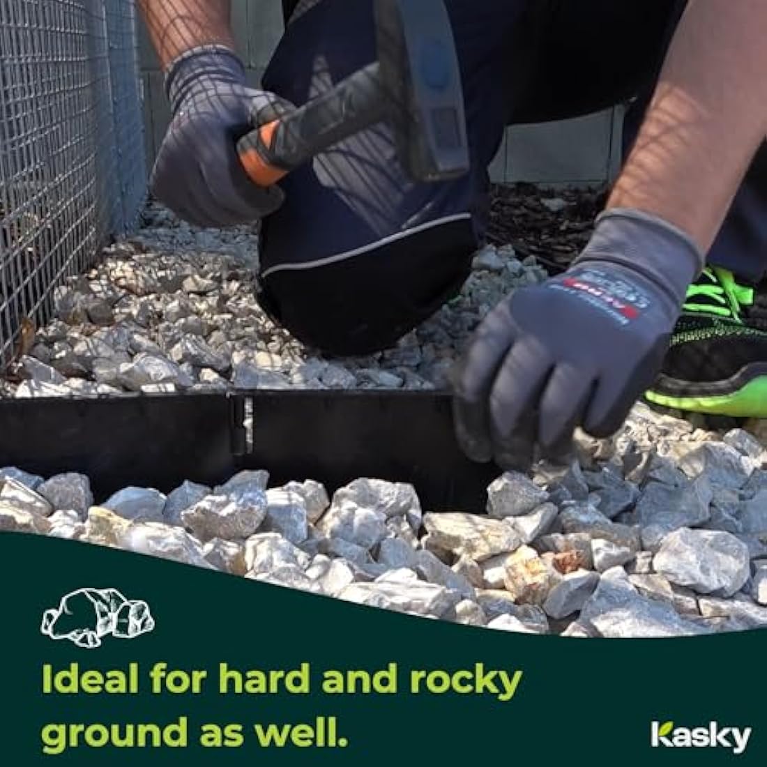 Easy to Install Lawn Edging Border - Simply Hammer into Place, No Trenches to Dig - Durable & Flexible Garden Edging - Invisible Grass & Path Edge from Recycled Plastic - 26.7 m / 87 ft Long