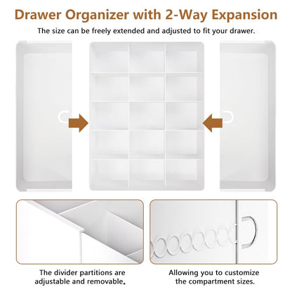 HOTOOLME Clothes Drawer Organisers,Underwear Drawer Dividers Storage Box