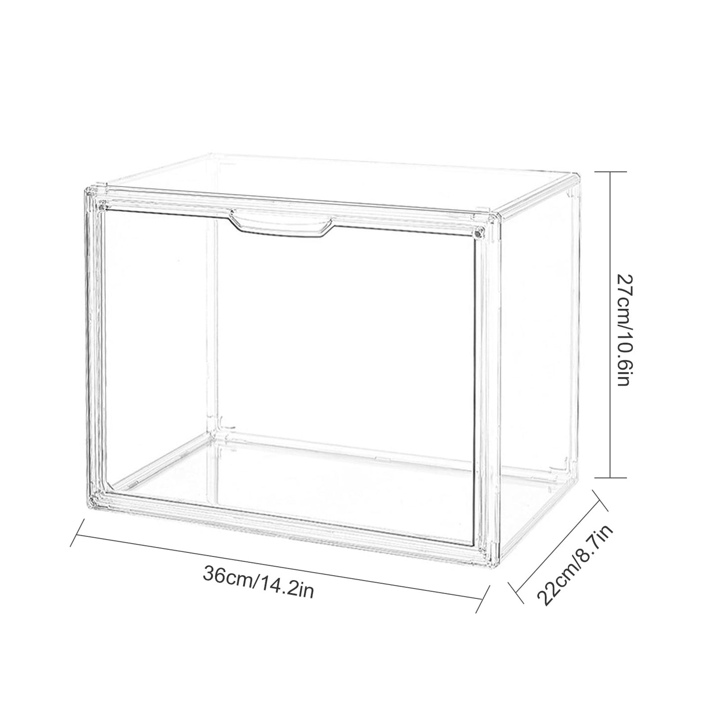 Acrylic Display Case with Openable Door, Clear Dustproof Display Box Stackable Protection Showcase for Figures, Models & Crafts, Easy to Assemble
