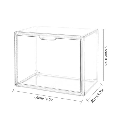 Acrylic Display Case with Openable Door, Clear Dustproof Display Box Stackable Protection Showcase for Figures, Models & Crafts, Easy to Assemble