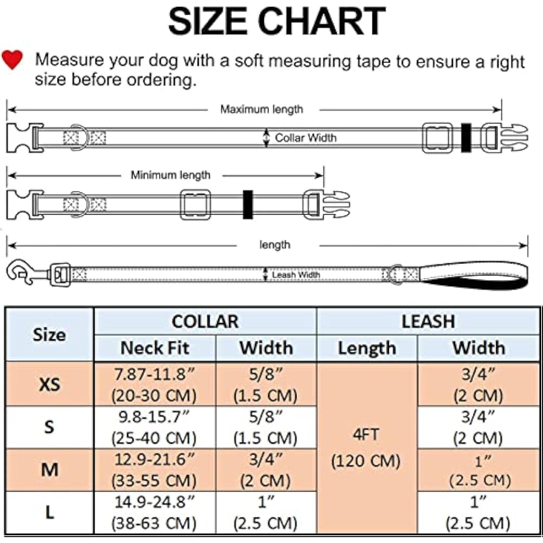 Mihqy Valentine's Day Dog Collar and Lead Set - Adjustable Heart Dog Collar - Love Theme - Perfect for Small Medium Large Dogs(Pink Heart Set,L)