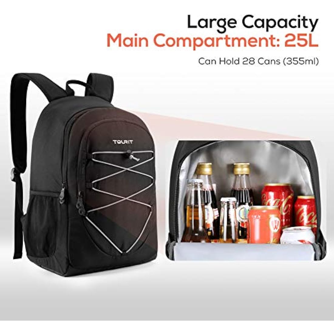 TOURIT Insulated Backpack Cooler Leakproof Lightweight Cooler Backpack for Lunches Picnics Hiking Beach Park or Day Trips 28 Cans