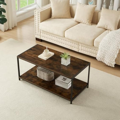 Direct Online Houseware House Of Home Coffee Table, Rustic Brown Living Room Furniture, TV Stand or Side Table, Durable Top, Easy to Clean and Assemble Rustic Brown 100x50x45cm