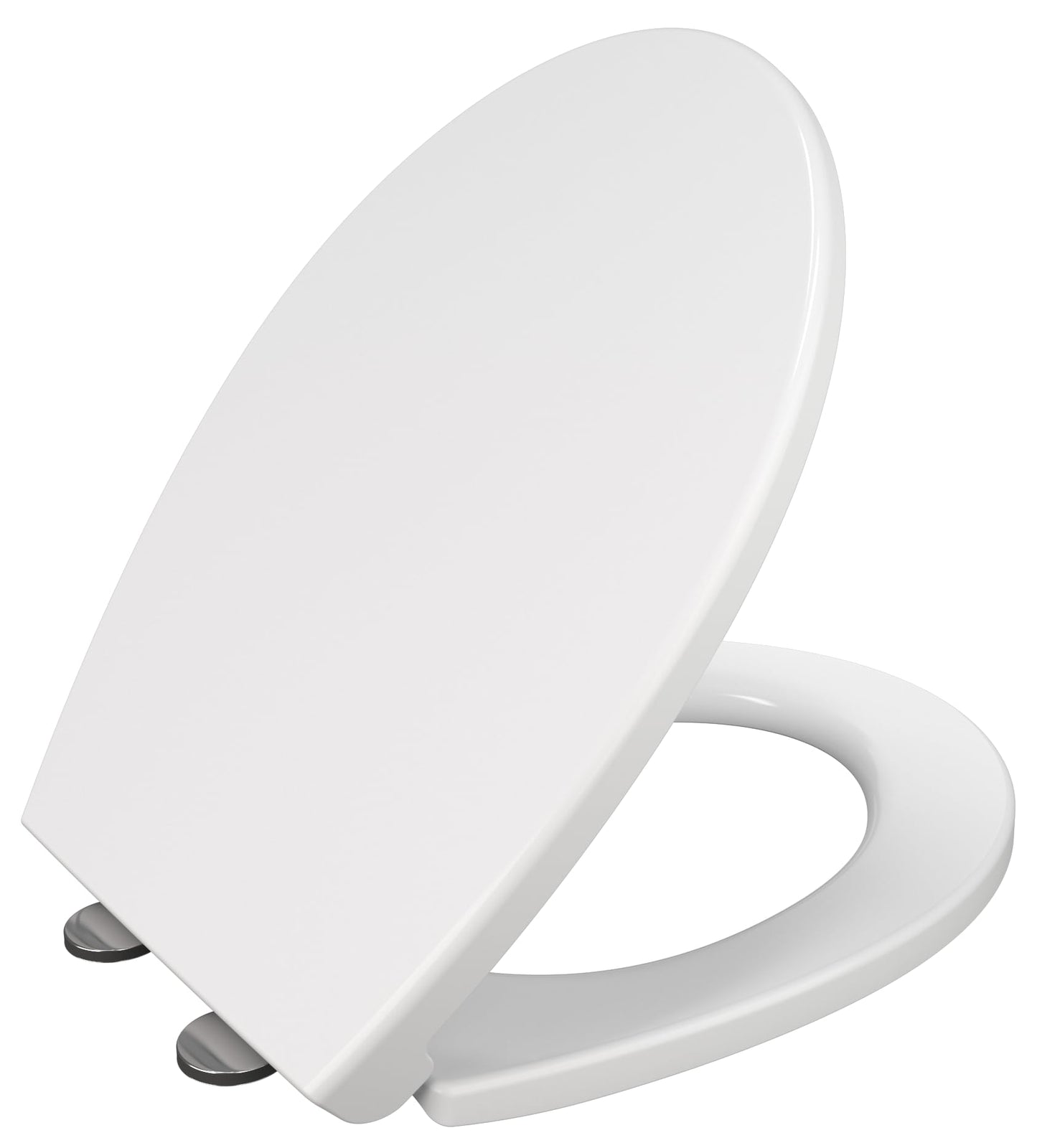 Soft Close Toilet Seat, Oval Standard Size Toilet Seat, Quick-Release for Easy Cleaning, Durable Loo Seat, Comes with Two Fitting Options Premium UF