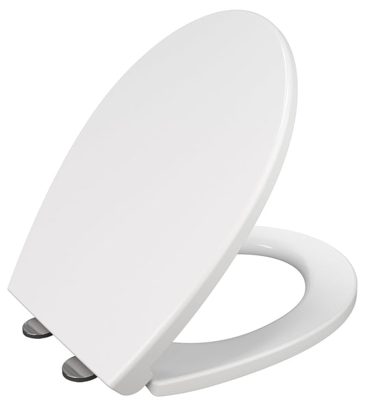 Soft Close Toilet Seat, Oval Standard Size Toilet Seat, Quick-Release for Easy Cleaning, Durable Loo Seat, Comes with Two Fitting Options Premium UF