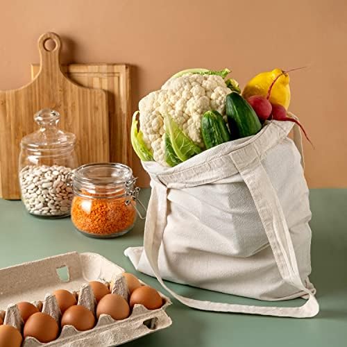 IDEA HOME Cotton Tote Bag - Personalisation Possible - Embroidery or Painting - Reusable Shopping Bags