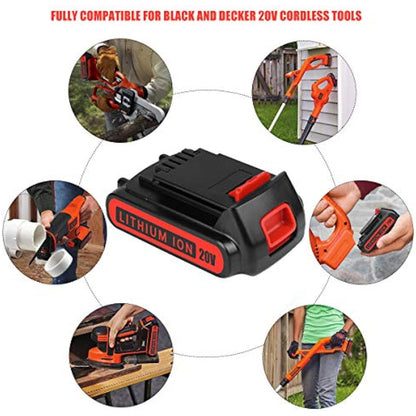 Geelink 3.0Ah Lithium Ion Battery Replacement for Black and Decker 18V LBXR20 BL1518-XJ LB20 LST201 LBX20 LSW20 Cordless Tool Batteries Pack