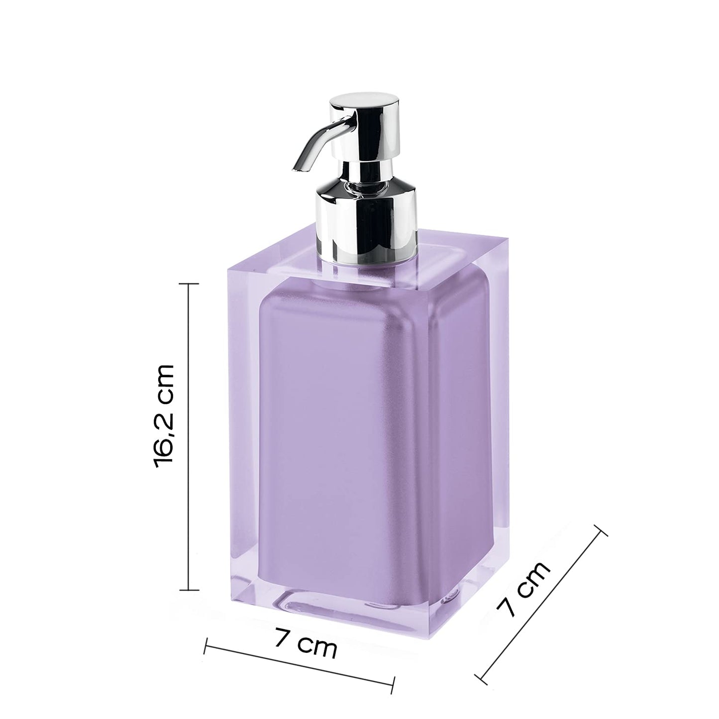 Gedy Bathroom Soap Dispenser, Resin, Purple (Lilac), 16.2 x 7 x 7 cm