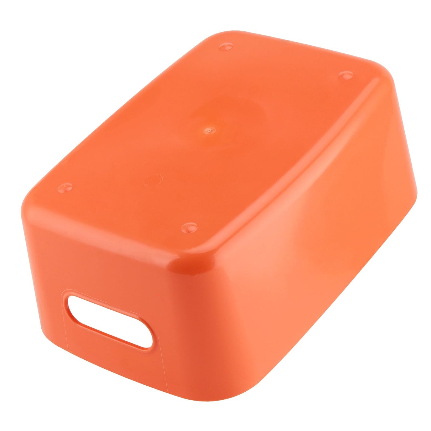 JEUIHAU 6 Pack 30 x 20 x 12cm Orange Plastic Studio Storage Baskets, Cupboard Storage Boxes, Rectangular Studio Storage Baskets with Handles