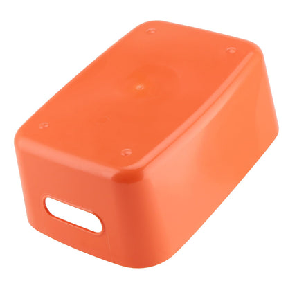 JEUIHAU 6 Pack 30 x 20 x 12cm Orange Plastic Studio Storage Baskets, Cupboard Storage Boxes, Rectangular Studio Storage Baskets with Handles