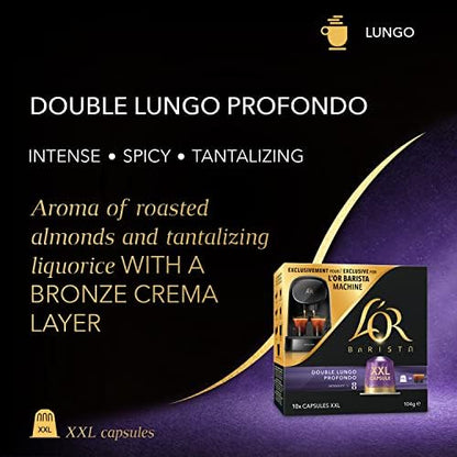 L’OR BARISTA Double Lungo Profondo XXL Aluminium Coffee Capsules (5 X 10 Pods) Intensity 8