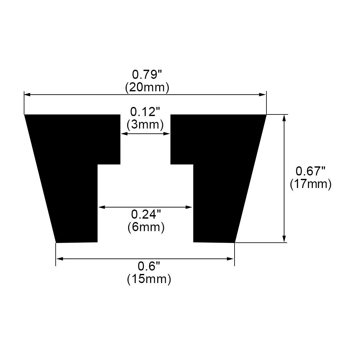 sourcing map 15pcs Rubber Feet Bumpers Furniture Table Amplifier Speaker Cabinet Leg Pads, D20x15xH17mm