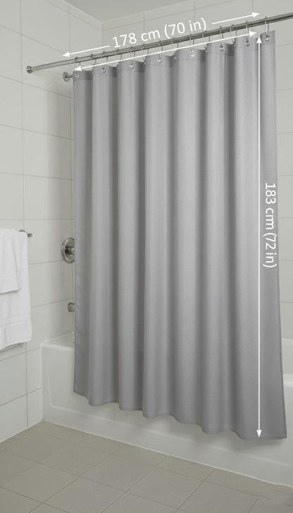 ProBytes Frosted HD-PEVA 178x183Cm Shower Curtain - 70x72 Inches, 12 Metal Designer Rail Hooks, Reinforced Eyelet Holes, Translucent