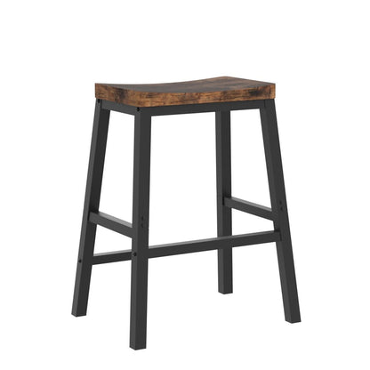 HOOBRO Bar Stools Set of 2, Tall Kitchen Breakfast Stools with Footrests, Bar Chairs with Saddle Seat for Kitchen, Counter, Easy Assembly