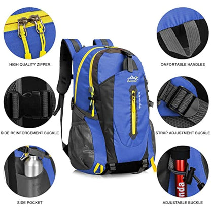 Besrina 40L Lightweight Hiking Backpack, Multi-functional Water-resistant Casual Camping Trekking Rucksack for Cycling Travel Climbing Mountaineer Outdoor Sport