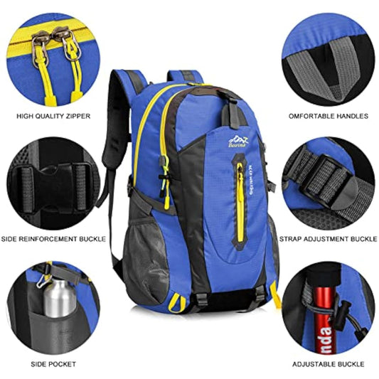 Besrina 40L Lightweight Hiking Backpack, Multi-functional Water-resistant Casual Camping Trekking Rucksack for Cycling Travel Climbing Mountaineer Outdoor Sport