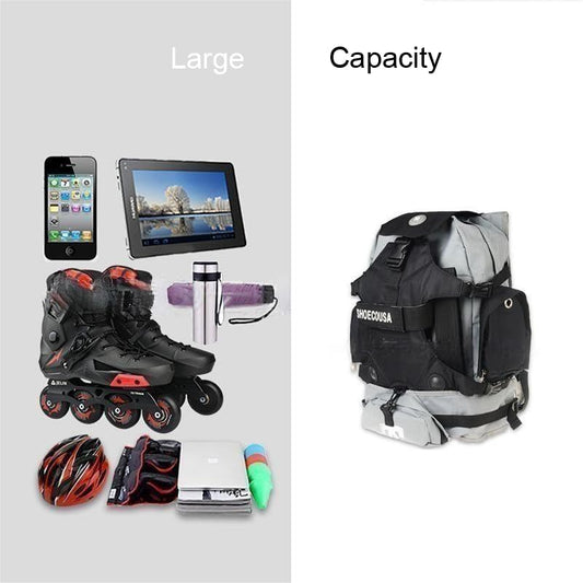 zalati Inline Skates Backpack Roller Skate Shoes Carrying Bag for Storage Easy to Carry Outdoor Sports - Black, L