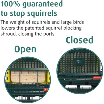 Squirrel-proof Bird Feeder for Suet Cakes - Jacobi Jayne Squirrel Buster Suet – Pigeon Proof Metal Bird Suet Feeder for Wild Birds – Easy Clean Hanging Suet Bird Feeder for Garden Birds