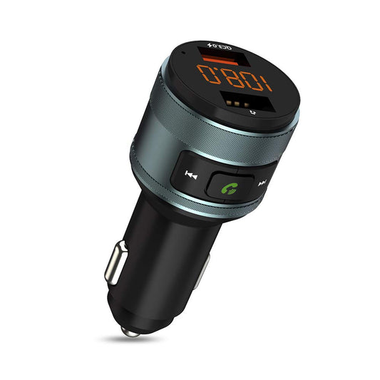 ZeaLife Bluetooth FM Transmitter, Bluetooth Car Adapter with QC 3.0 Fast Charging Port Hands Free Calling Car Charger and Music Player Kit Dual USB