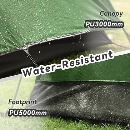 Forceatt Tent, 2-4 Man Tent for Camping, Easy Setup Lightweight Two Doors PU3000mm Waterproof Dome Tent, Windproof Instant Outdoor Tent Suitable for Traveling, Beach, Camping, Hiking, Mountaineering