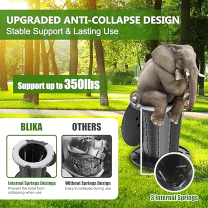 BLIKA Upgraded Retractable Portable Toilet with Cushion