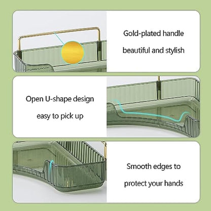 Baoswi 2-Tier Green Corner Makeup & Skincare Organiser, Perfume & Dressing Table Organiser, Triangle Corner Storage