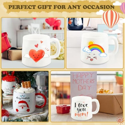 Paint Your Own Mug Set, Pottery Painting Kit for Adults, Art and Crafts Kit Includes Mugs, Brushes, Paints and Painting Inspiration Guide, Personalised Gift for All（2 Pack）