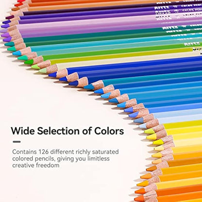 Arrtx 126 Colouring Pencils Set, Professional Premium Soft Core Coloured Pencils for Adult Artists, Drawing, Sketching, Shading |Adult Colouring Book |Colour Pencils | Artist Pencils