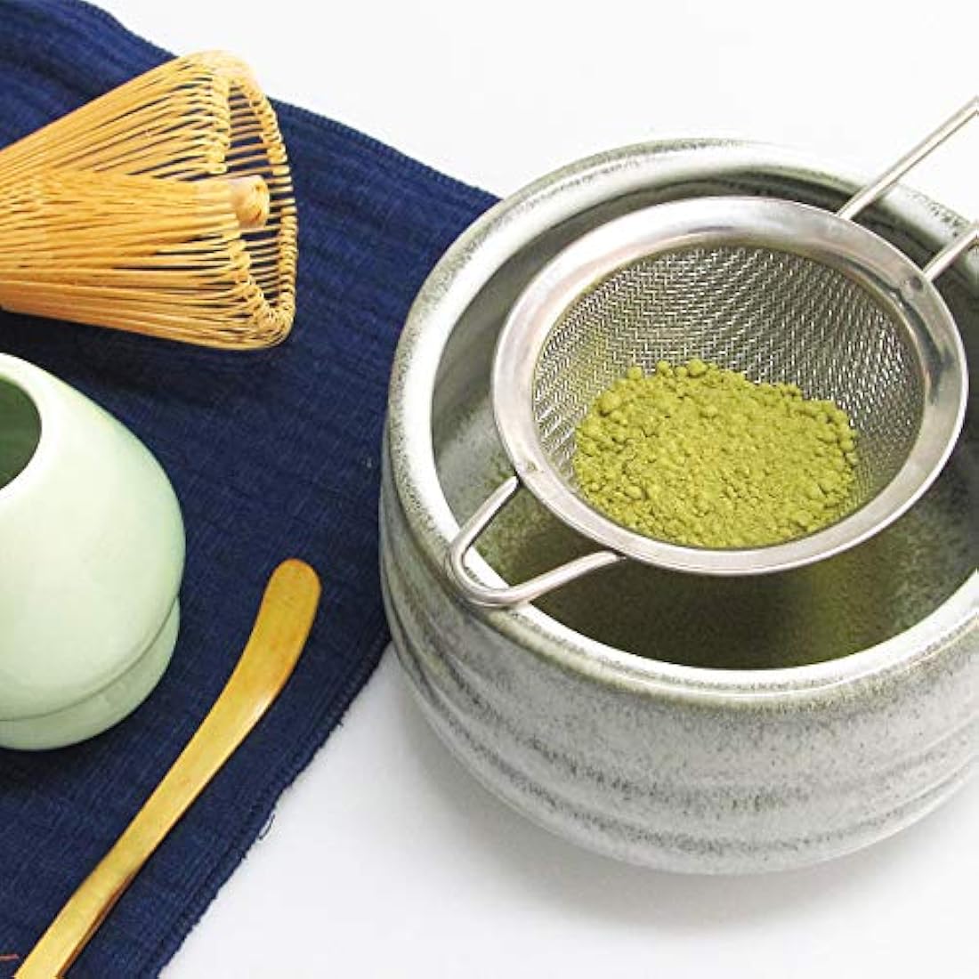 Artcome Japanese Matcha Tea Set, Matcha Whisk, Traditional Scoop, Matcha Bowl, Ceramic Whisk Holder, Handmade Matcha Ceremony Kit for Traditional Japanese Tea Ceremony (7 Pcs)