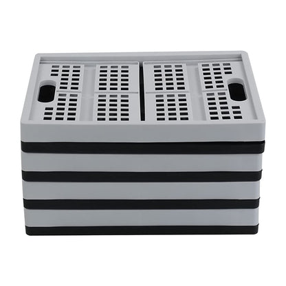 Jandson 16 L Plastic Folding Storage Crate, Black and Gray, 4 Packs