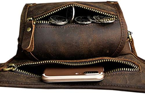 Xieben Leather Drop Leg Bag for Men Women Motorcycle Bike Riding Cycling Multi-Purpose Thigh Waist Fanny Pack Travel Hiking Sports Camping Pouch Deep Brown