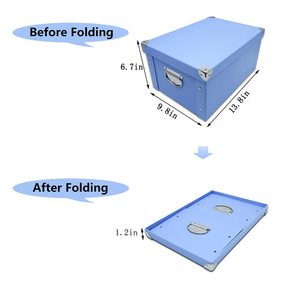 GUOZI Collapsible Storage Box with Lid, Decorative Cardboard File Organizer