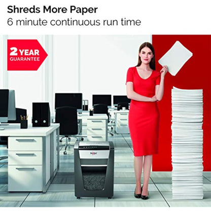 Rexel Momentum X410 Cross Cut Paper Shredder, Shreds 11-10 Sheets (70-80 gsm), 23 Litre Bin, Black, 2104571