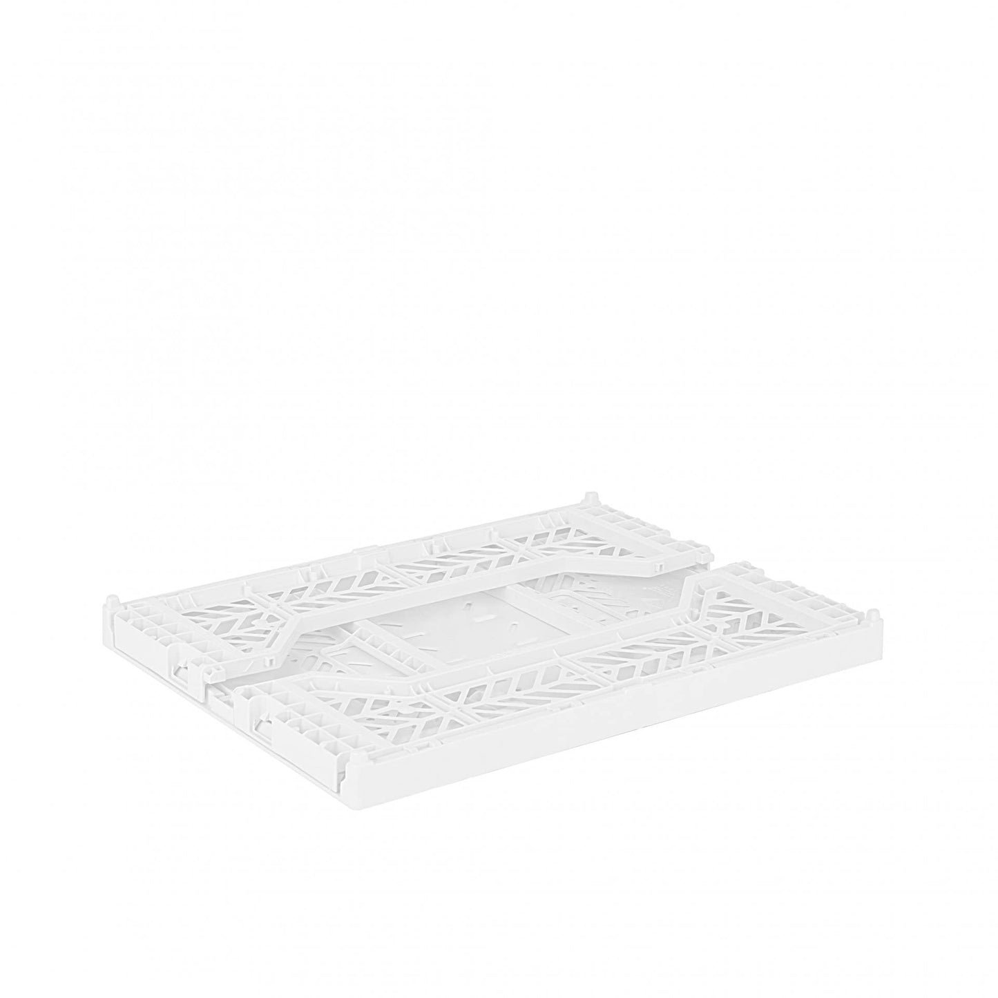 AYKASA Folding Crate, Sturdy Folding Box, Plastic, Stackable, White, Midi (40 x 30 x 14 cm)