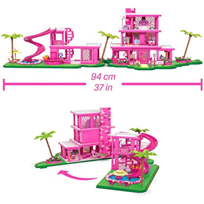 MEGA Barbie The Movie Building Toys for Adults, DreamHouse Replica with 1795 Pieces, Barbie and Ken Micro-Dolls and Accessories, for Collectors, HPH26
