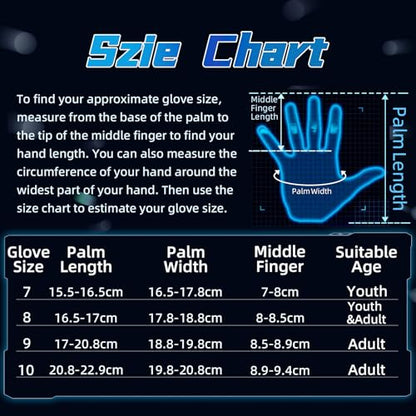 WVVOU Football Goalkeeper Gloves for Adults and Youth, High Performance with 5 Detachable Fingersave, Goalie Gloves with 4mm Sticky Latex Palm (Blue,