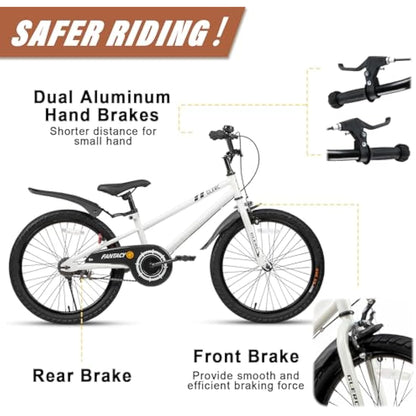 Glerc Fantacy 20 Inch Kids Bike for 2-14 Years Old Boys Girls with Water Bottle Holder & Stabilisers, Multiple Colors