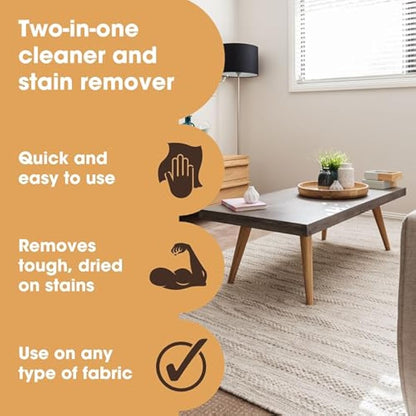 Furniture Clinic Carpet & Upholstery Cleaner Spray - Carpet Cleaner Solution for All Fabrics, Textiles & Carpets - Stain Remover - Natural Plant Based - Safe to Use On Silk & Wool (500ml)