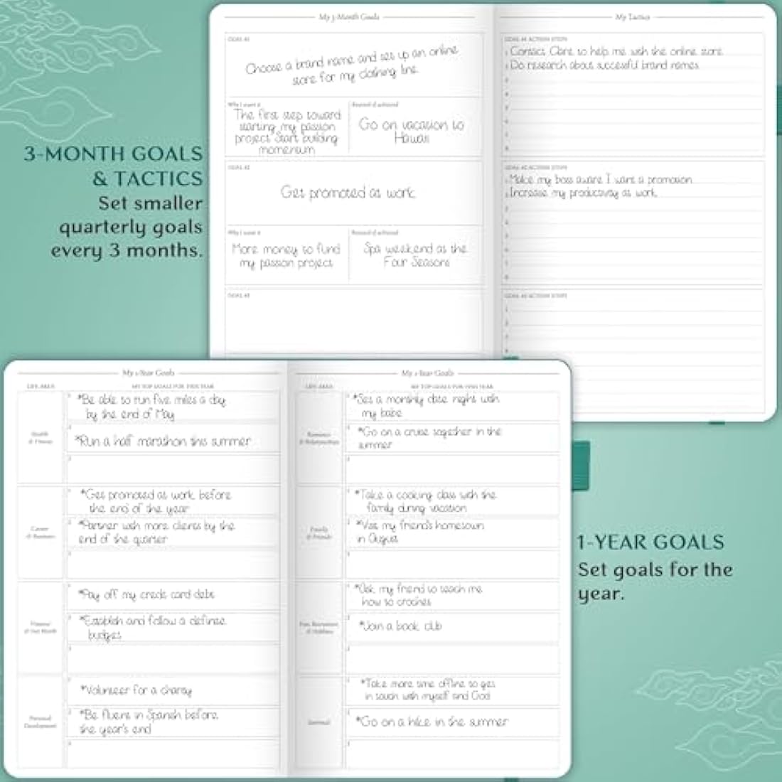 Legend Planner Hourly Schedule – Weekly & Daily Organizer with Time Slots. Appointment Book Journal for Work, Undated, A5 (Viridian Green)