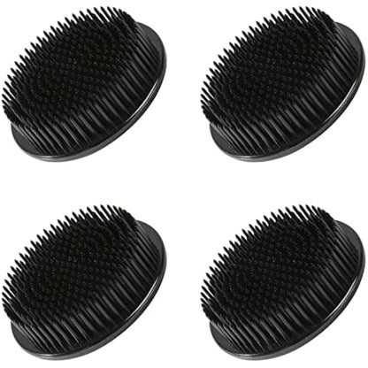 WANDIC Flower Frog, 4 Pcs Round Black Plastic Ikebana Kenzan Frogs Japanese Arranging Holder with 3 Suckers for DIY Flower Art Craft